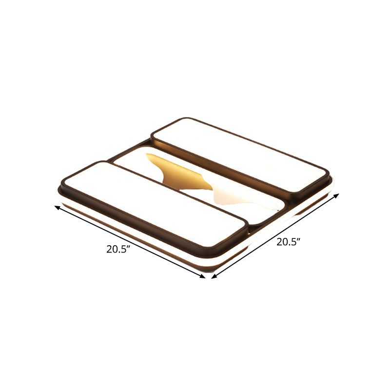 Modernist Led Black Flush Mount Ceiling Light In Warm/White 16.5’/20.5’/35.5’ Wide