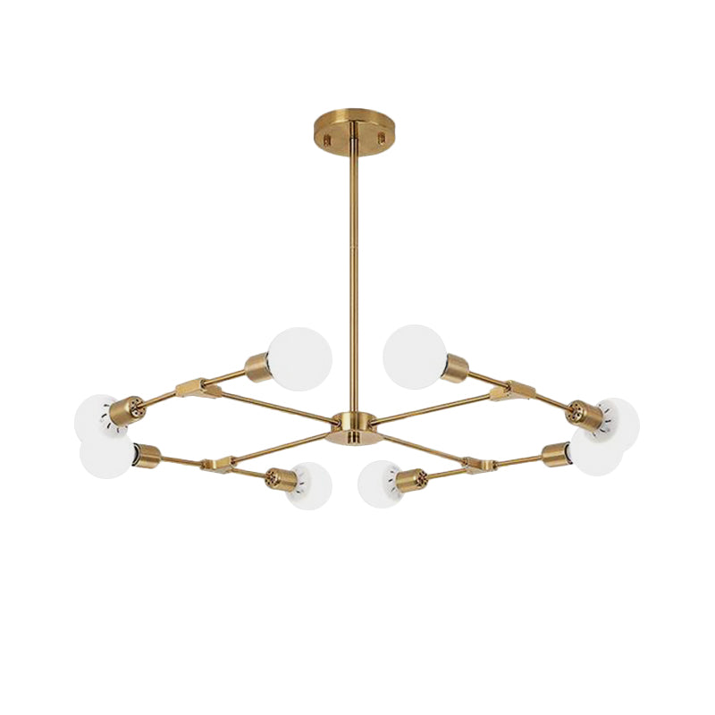 Industrial Style Metallic Black/Gold Chandelier Ceiling Light Fixture - 6/8 Lights For Bedroom