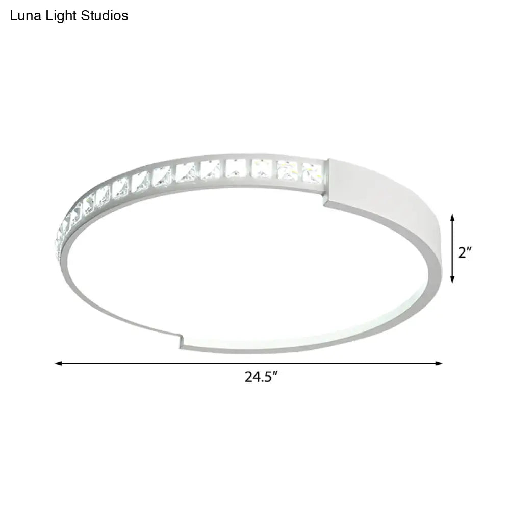 16’/19.5’/20.5’ Wide Crystal Led Flush Mount Ceiling Light For Bedroom And Living Room