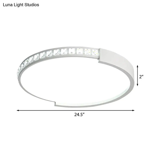 16’/19.5’/20.5’ Wide Crystal Led Flush Mount Ceiling Light For Bedroom And Living Room
