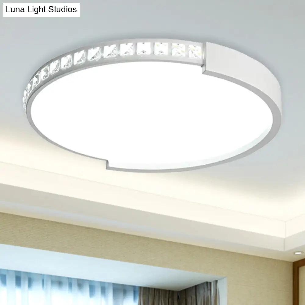 16/19.5/20.5 Wide Crystal Led Flush Mount Ceiling Light For Bedroom And Living Room