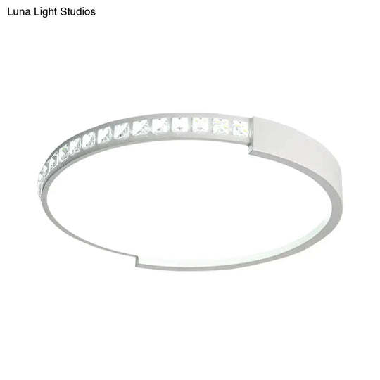 16/19.5/20.5 Wide Crystal Led Flush Mount Ceiling Light For Bedroom And Living Room