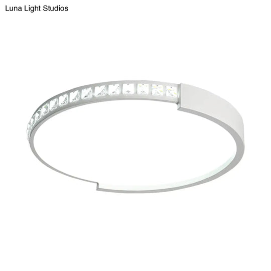 16’/19.5’/20.5’ Wide Crystal Led Flush Mount Ceiling Light For Bedroom And Living Room