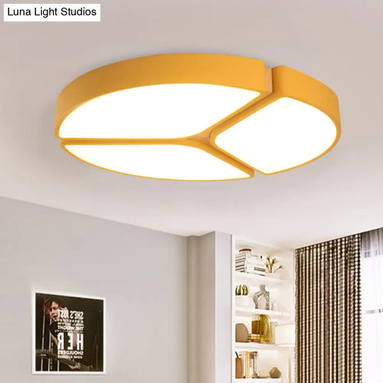 16/19.5/23.5 Macaron Metallic Led Flushmount Light - Warm/White Yellow / 16 White