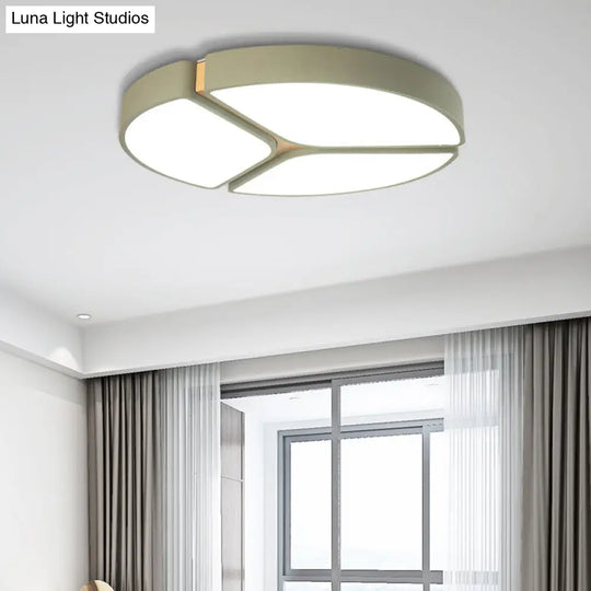 16/19.5/23.5 Macaron Metallic Led Flushmount Light - Warm/White Green / 16 Warm