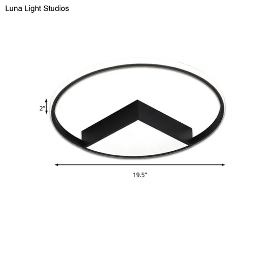 16’/19.5’/23.5’ Wide Acrylic Flushmount Led Ceiling Light In Black/White With Warm/White Lighting