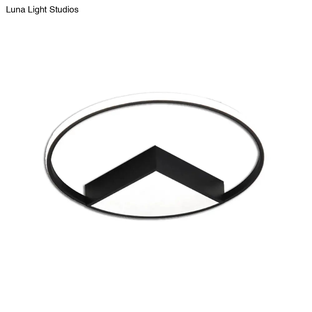 16’/19.5’/23.5’ Wide Acrylic Flushmount Led Ceiling Light In Black/White With Warm/White Lighting