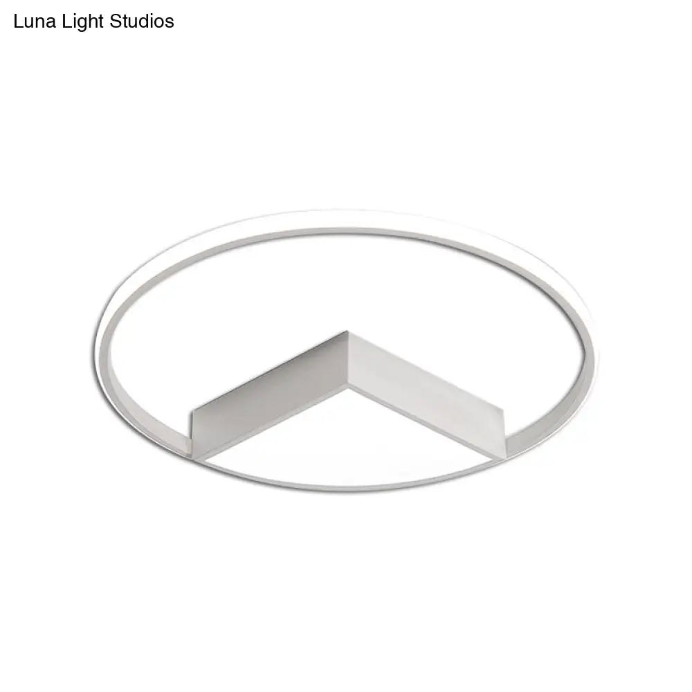 16/19.5/23.5 Wide Acrylic Flushmount Led Ceiling Light In Black/White With Warm/White Lighting