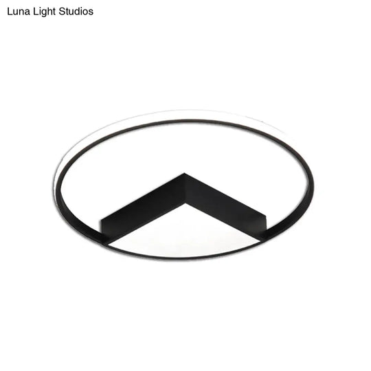 16/19.5/23.5 Wide Acrylic Flushmount Led Ceiling Light In Black/White With Warm/White Lighting