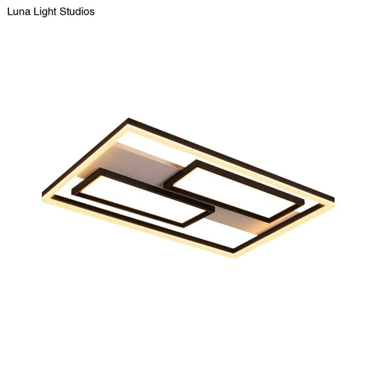 16/19.5/35.5/43 Wide Superthin Flush Light - Nordic Style Black Metal Led Ceiling (Warm/White)