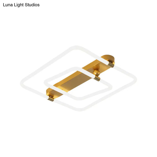 16/19.5 Contemporary Metal Led Gold Flush Mount Ceiling Light In Warm/White