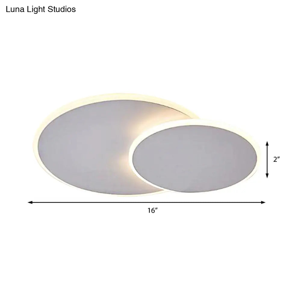 16/19.5 Creative Flush Mount Light With Overlapping Design - Modern Acrylic Round/Square/Triangle