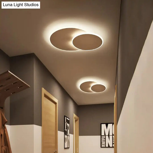 16/19.5 Creative Flush Mount Light With Overlapping Design - Modern Acrylic Round/Square/Triangle