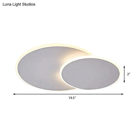 16/19.5 Creative Flush Mount Light With Overlapping Design - Modern Acrylic Round/Square/Triangle