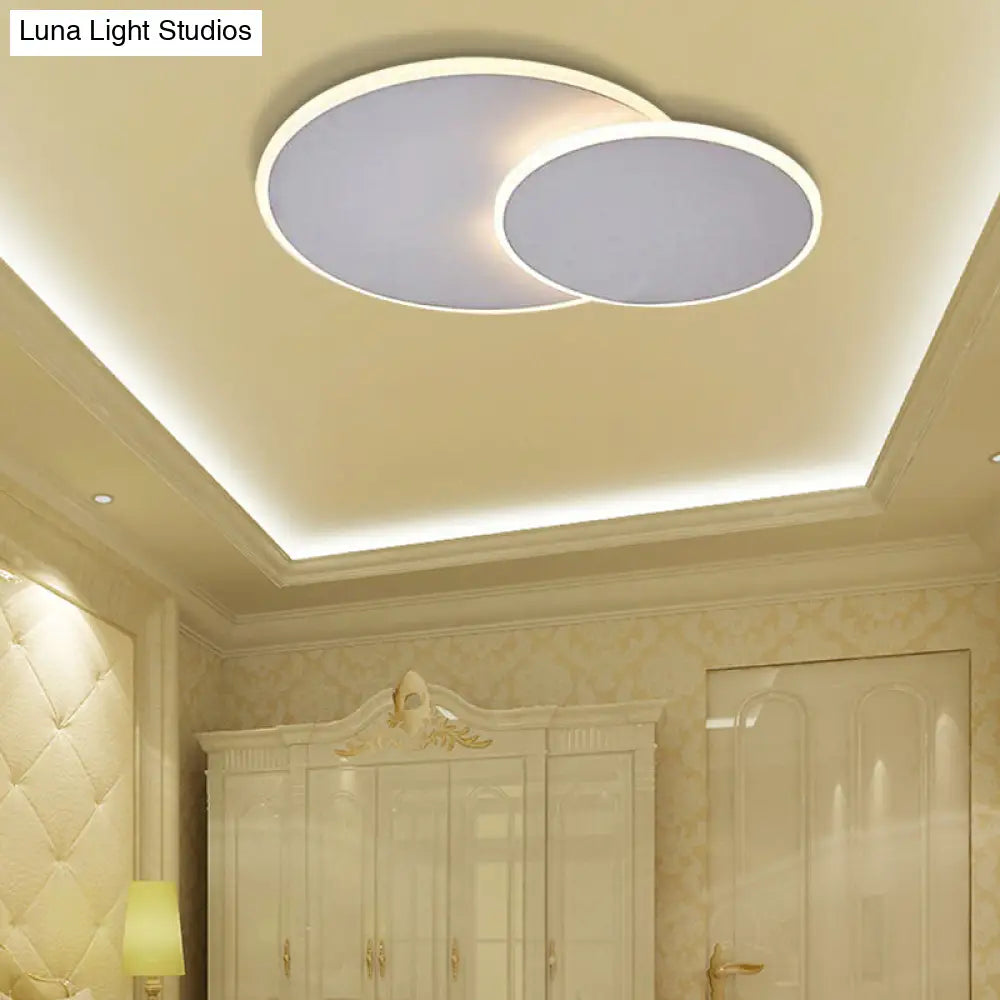 16/19.5 Creative Flush Mount Light With Overlapping Design - Modern Acrylic Round/Square/Triangle 16
