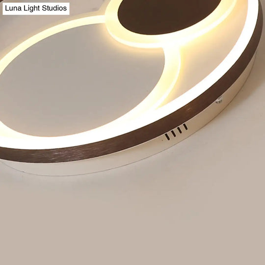 16’/19.5’ Dia Metal Orbit Ceiling Flush Light With Stepless Dimming - Modern Coffee Led
