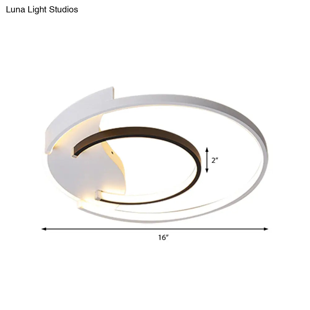 16’/19.5’ Double Ring Flushmount Lighting - Modern White Ceiling Lights Adjustable Warm/White