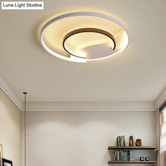 16/19.5 Double Ring Flushmount Lighting - Modern White Ceiling Lights Adjustable Warm/White Ambiance