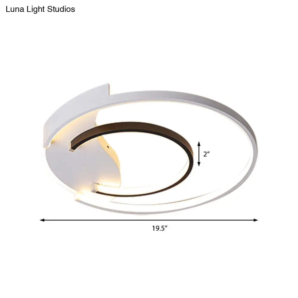 16/19.5 Double Ring Flushmount Lighting - Modern White Ceiling Lights Adjustable Warm/White Ambiance