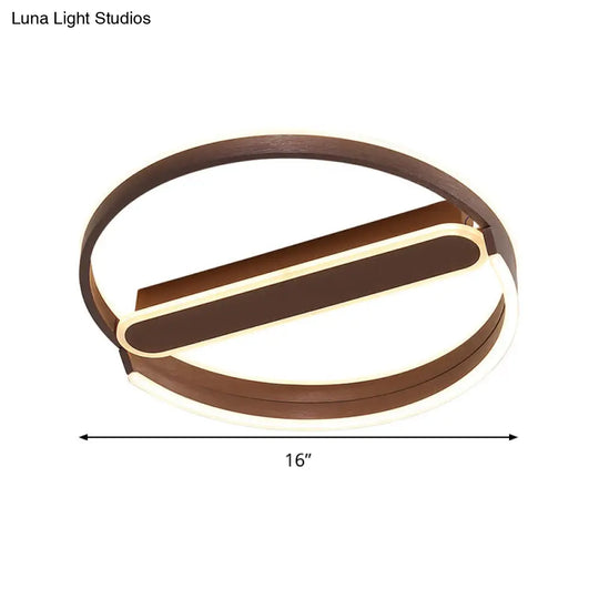 16’/19.5’ Flush Mount Coffee Halo Ring Led Ceiling Light In Warm/White With Stepless Dimming &