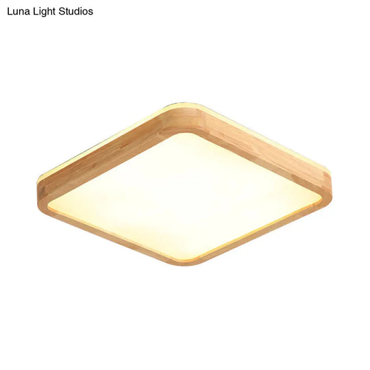 16/19.5 Inch Nordic Beige Led Flush Mount Ceiling Light With Acrylic Diffuser