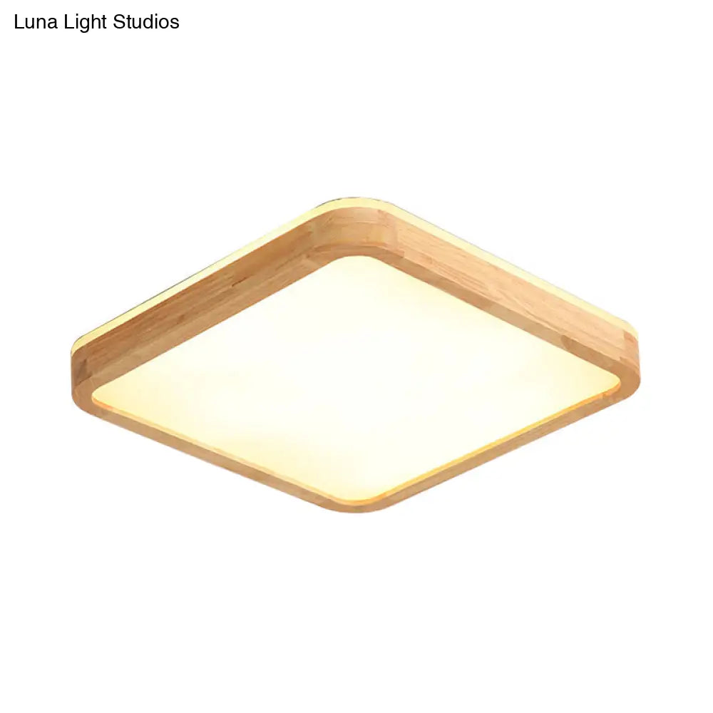 16/19.5 Inch Nordic Beige Led Flush Mount Ceiling Light With Acrylic Diffuser