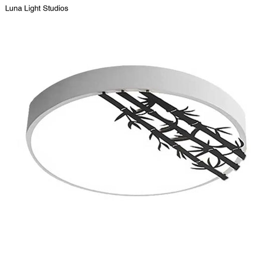 16’/19.5’ Led Flush Mount Ceiling Light Fixture Modern Iron Round Design With Bamboo Pattern