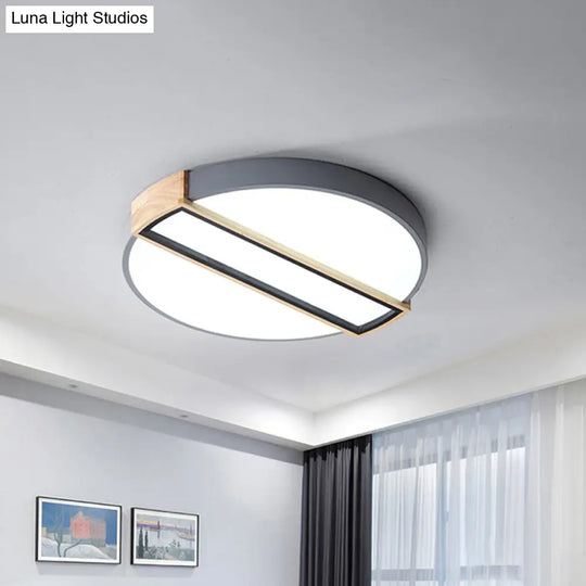 16’/19.5’ Nordic Led Flushmount Ceiling Light - White/Grey/Green Round Acrylic Shade Grey / 16’