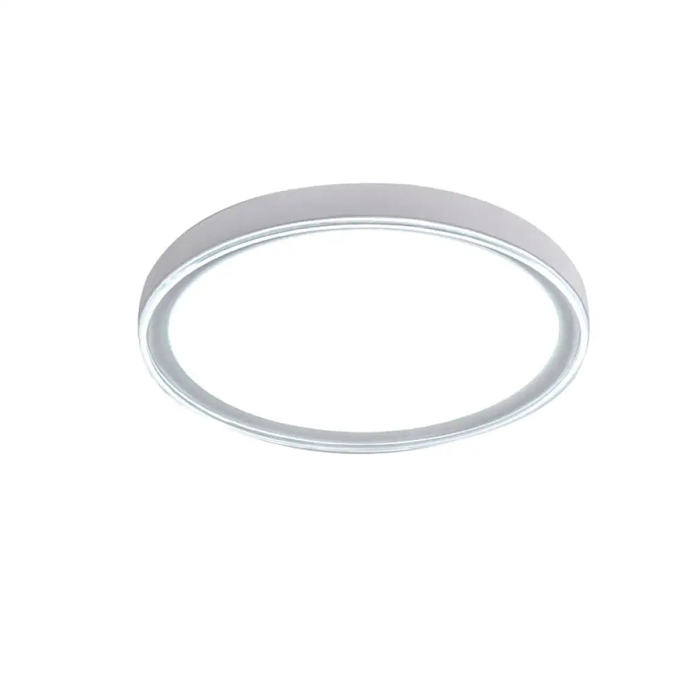 16’/19.5’ Nordic Metal Round Flush Light With Acrylic Shade - White/Pink/Yellow Led Ceiling
