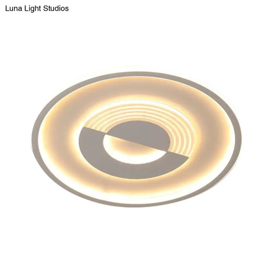 16’/19.5’ Round Acrylic Ceiling Lamp - Minimalist Led Flush Mount Lighting In Warm/White