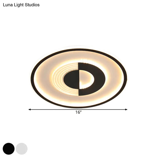 16’/19.5’ Round Acrylic Ceiling Lamp - Minimalist Led Flush Mount Lighting In Warm/White