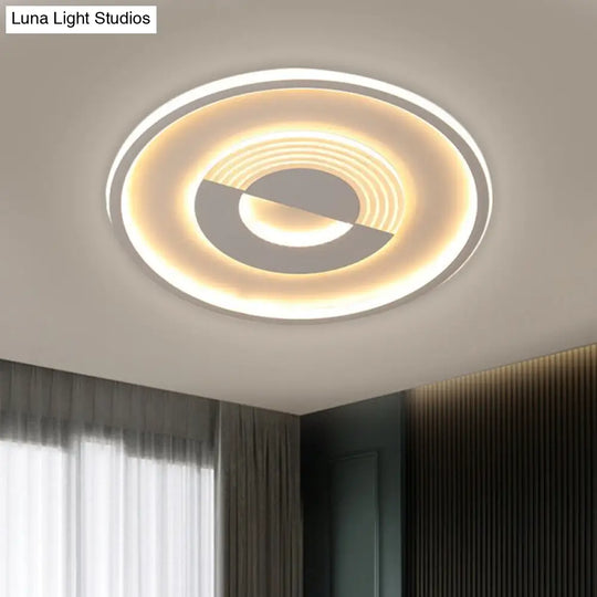 16/19.5 Round Acrylic Ceiling Lamp - Minimalist Led Flush Mount Lighting In Warm/White Black/White
