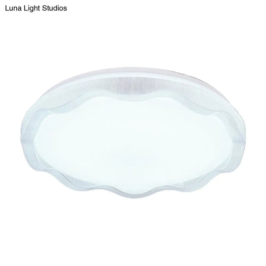 16’/19.5’ Simple Style Scalloped Ceiling Lamp With Acrylic Diffuser - White/Blue/Gold Flush