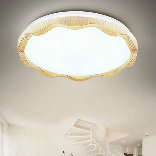 16’/19.5’ Simple Style Scalloped Ceiling Lamp With Acrylic Diffuser - White/Blue/Gold Flush