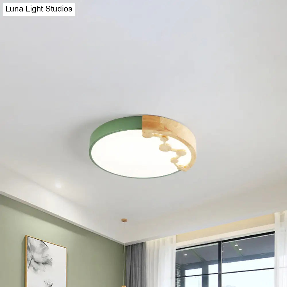 16’/19.5’ W Led Living Room Ceiling Light With Pink/Yellow/Blue Metal Shade In Warm/White