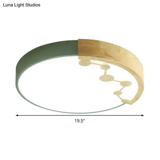 16’/19.5’ W Led Living Room Ceiling Light With Pink/Yellow/Blue Metal Shade In Warm/White