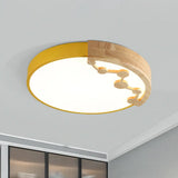 16’/19.5’ W Led Living Room Ceiling Light With Pink/Yellow/Blue Metal Shade In Warm/White