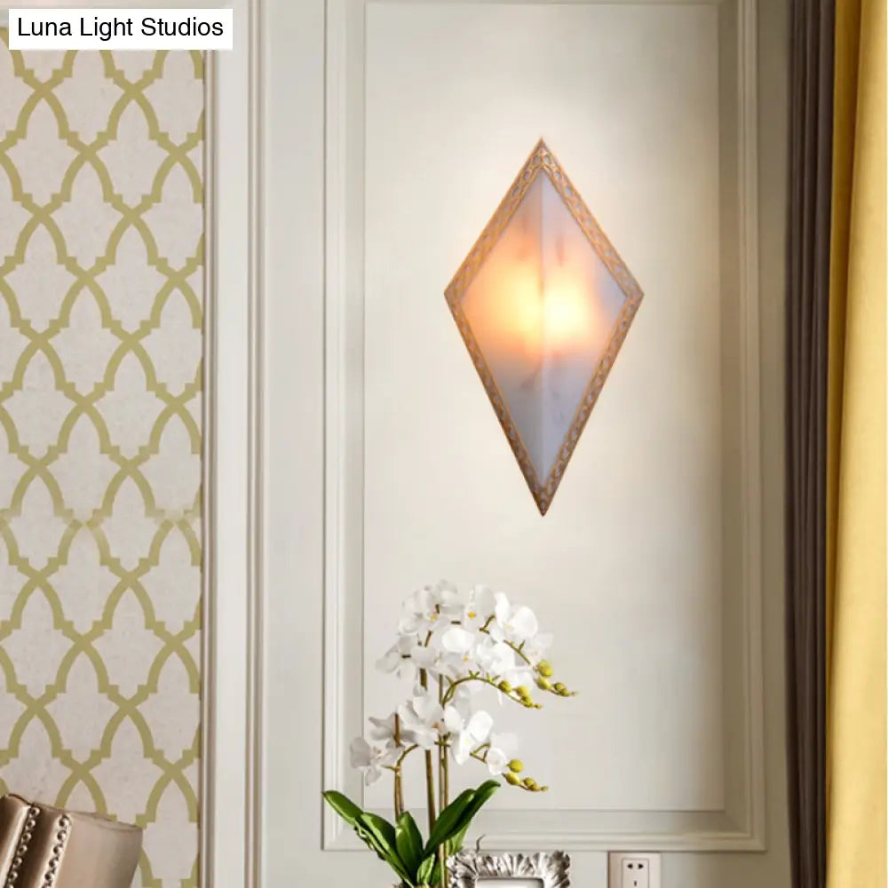 16/19 H Panel Plastic Wall Mount Traditional 1-Light Flush Lamp In White For Living Room Lighting