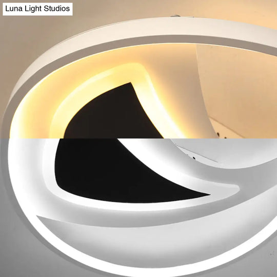 16’/20.5’ Modern Geometric Ceiling Light Fixture – Black & White Acrylic Led