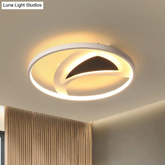 16’/20.5’ Modern Geometric Ceiling Light Fixture – Black & White Acrylic Led