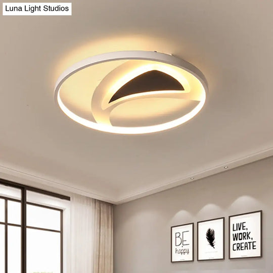 16’/20.5’ Modern Geometric Ceiling Light Fixture – Black & White Acrylic Led Black - White /