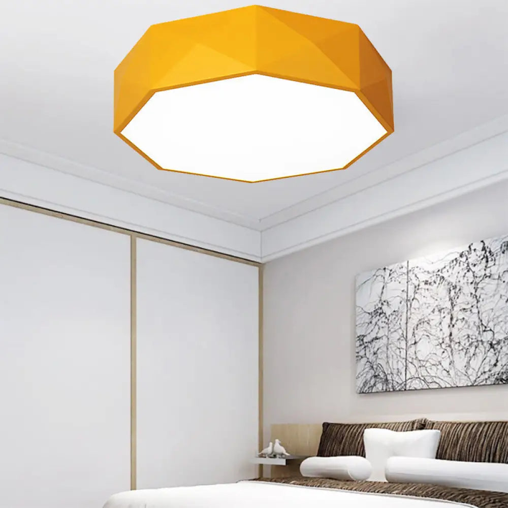 16’/20’ Dia Hexagon Macaron Acrylic Led Flush Mount Light For Girls Bedroom -