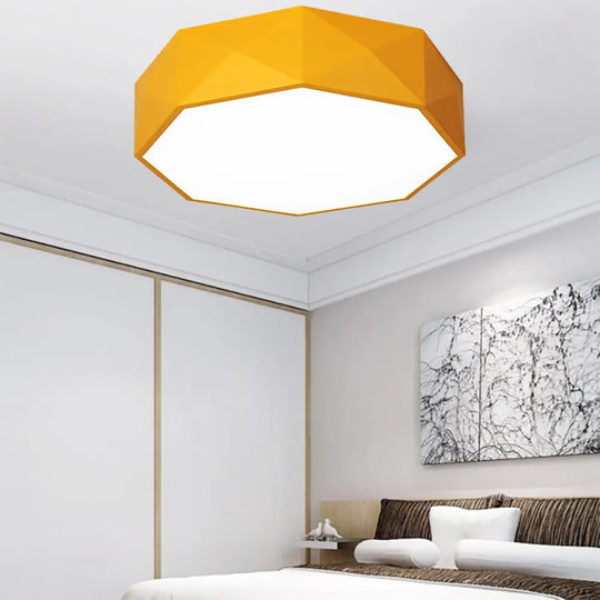 16’/20’ Dia Hexagon Macaron Acrylic Led Flush Mount Light For Girls Bedroom -