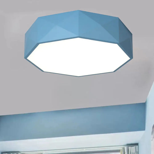 16’/20’ Dia Hexagon Macaron Acrylic Led Flush Mount Light For Girls Bedroom -