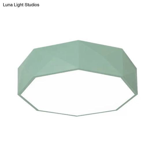 16’/20’ Dia Hexagon Macaron Acrylic Led Flush Mount Light For Girls Bedroom -