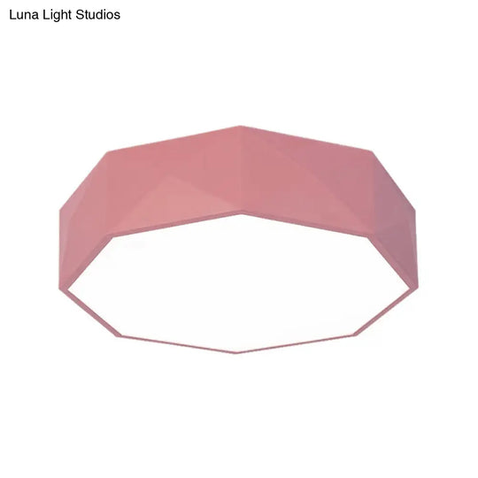 16’/20’ Dia Hexagon Macaron Acrylic Led Flush Mount Light For Girls Bedroom -