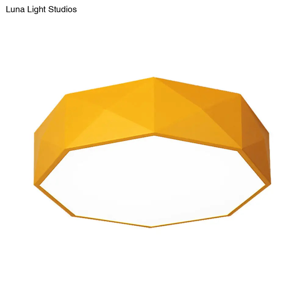 16’/20’ Dia Hexagon Macaron Acrylic Led Flush Mount Light For Girls Bedroom -