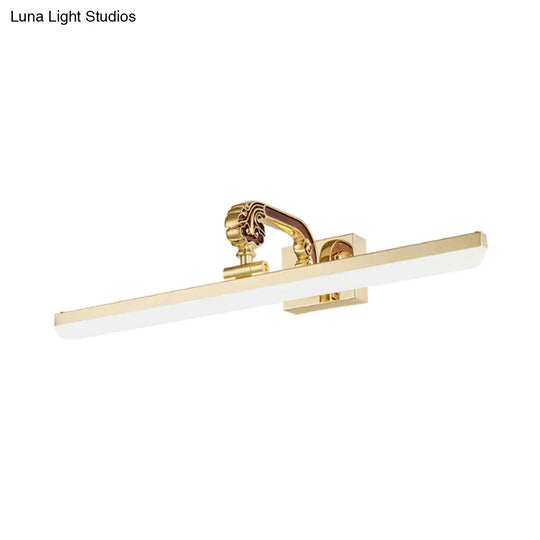 16/21.5 Modern Led Vanity Lighting - Ultra-Thin Golden Metal & Acrylic Wall Mounted Light