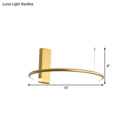 16’/23.5’ Wide Ring Led Flush Mount Ceiling Lamp In Modern Metallic Black/White/Gold Finishes