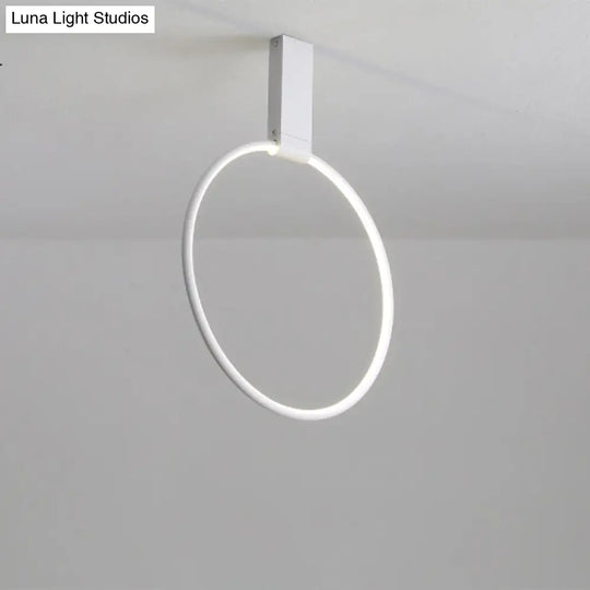16’/23.5’ Wide Ring Led Flush Mount Ceiling Lamp In Modern Metallic Black/White/Gold Finishes